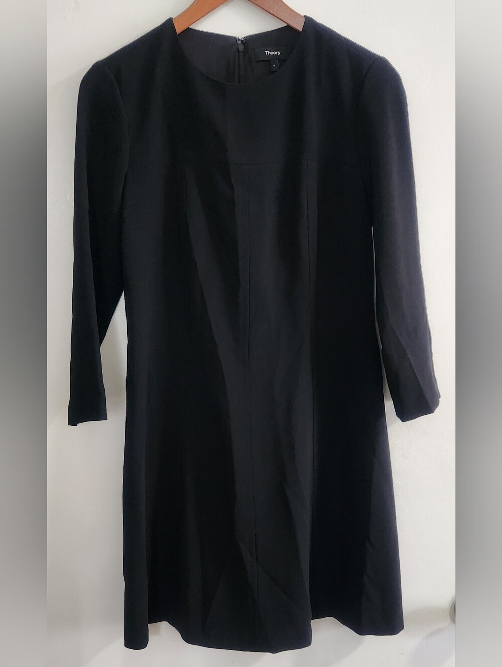 Theory Dress Maxyne Crepe Shift Lined Size 4 Black
